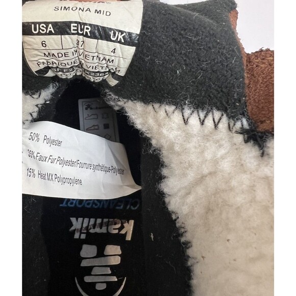 Kamik Simona Mid Winter Boot Womens Sz 6 Waterproof Classic Dark Brown Leather - Picture 7 of 14